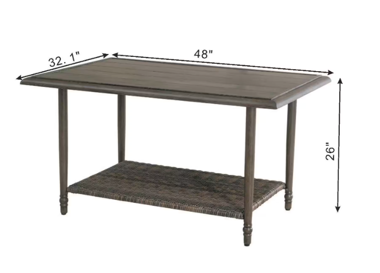 Windsor Brown Steel Outdoor Coffee Table