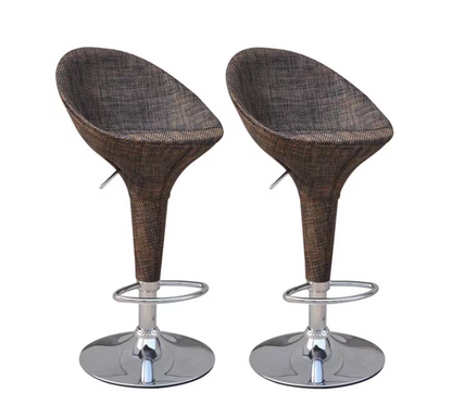 Swivel Metal Outdoor Bar Stool 2-Pack with Mesh Fabric and Adjustable Height