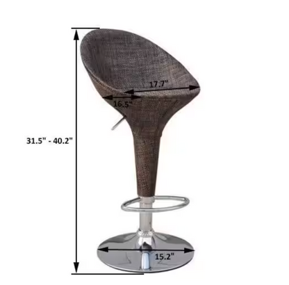 Swivel Metal Outdoor Bar Stool 2-Pack with Mesh Fabric and Adjustable Height