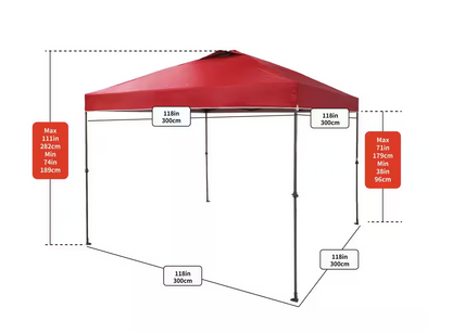 10 ft. x 10 ft. Red Instant Canopy Pop Up Tent