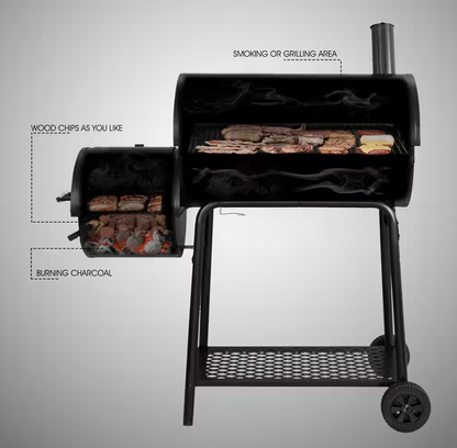 30 in. Charcoal Grill with Offset Smoker