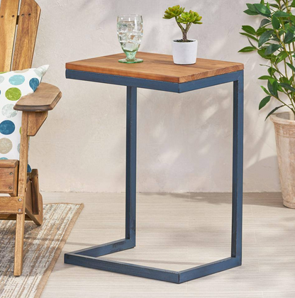 Everleigh Antique C-Shaped Outdoor Accent Table