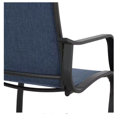 Spring Sling Outdoor Dining Chair in Blue (2-Pack)