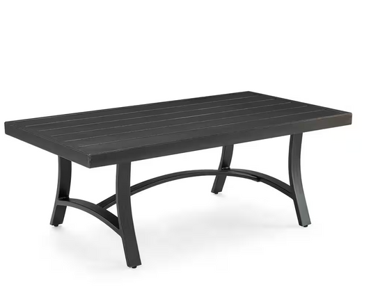 Rectangular Aluminum Outdoor Coffee Table with Half Arc Bottom