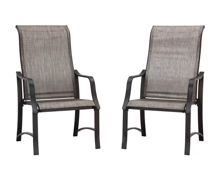 Sling Outdoor Dining Chair in Gray (2-Pack)