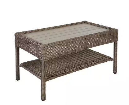 Cambridge Gray Wicker Outdoor Coffee Table