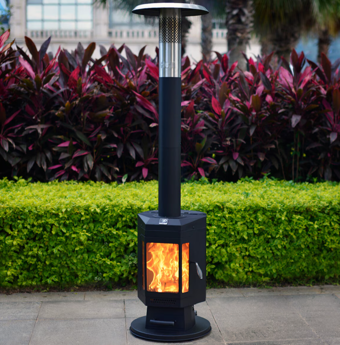 FlamePro 81”H Steel Patio Pellet Heater