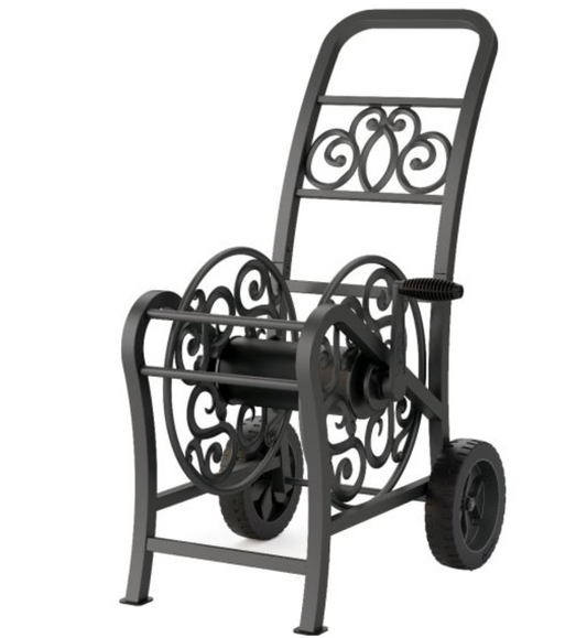 Hosemobile Elite® Decorative Metal Hose Reel Cart - Black