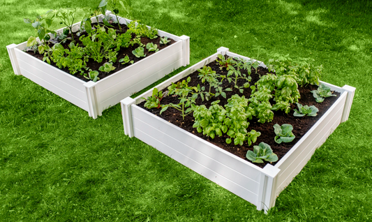 Vita White Vinyl Raised Garden Bed, 2-pack